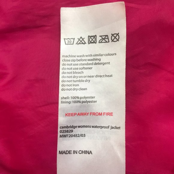 Mountain Warehouse Cambridge Waterproof Jacket Pink Size 14 Rain Coat Anorak - Picture 11 of 11